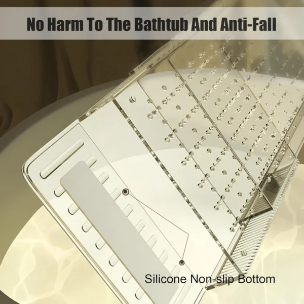 Clear Acrylic Expandable Bathtub Tray, Anti-Slip Bath Tray for Tub, Luxury Relaxing Spa Bath Tub Caddy Trays Fits Most Bathtubs Bathroom Accessories(22-31.5in, Clear)