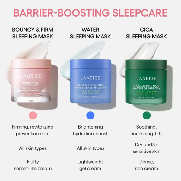 LANEIGE Water Sleeping Mask: Hydrating Korean Overnight Mask with Squalane & Probiotic-Derived Complex, for Bright, Glowing Skin & Barrier