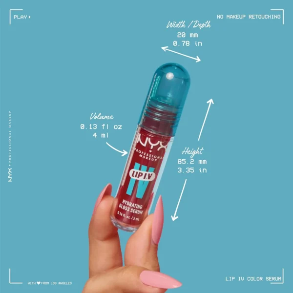 NYX PROFESSIONAL MAKEUP Lip IV Hydrating Glossy Lip Stain with 12HR Hydration - Cranberry Splash (Red)