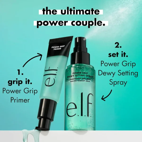 e.l.f. Power Grip Dewy Setting Spray Ultra Fine Mist Grips Makeup