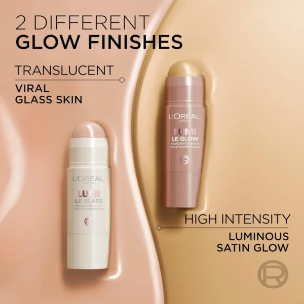 L'Oreal Paris True Match Lumi Le Glass Highlighter Stick, Reflective, Translucent, Glassy Highlighter for Face and Body, 620 Pink Ballet, 0.17 Oz