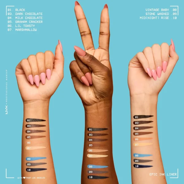 NYX PROFESSIONAL MAKEUP Epic Ink Liner, Waterproof Liquid Eyeliner - Black, Vegan Formula