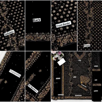 Haris Shakeel Black Bridal Collection Chiffon