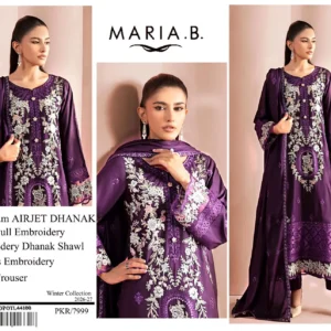 Premium Airjet Dhanak With Embroidery Dhanak Shawl–Maria B 1221