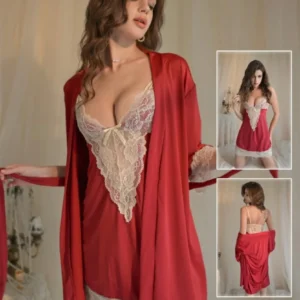 Ruby Romance Ice Satin Set