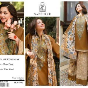 Sapphire Premium Airjet Dhanak With Digital Wool Shawl – 1218